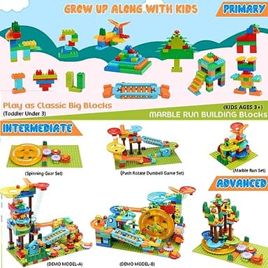 Marble Run Building Blocks for Kid: 3 4 5 6 8 Year Old Montessori Education Preschool STEM Toy - Age 4-8 Kids Creative Puzzle Marbles Track - Christmas Birthday Gifts for Boys Girls - Image 5