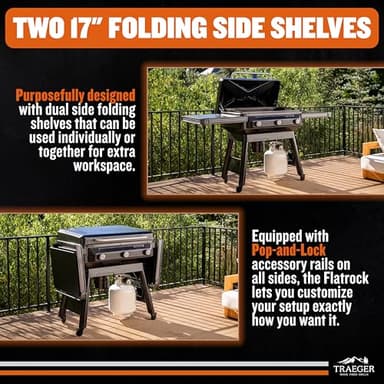 Traeger Grills Flatrock, 33 Inch Flat Top Griddle, Outdoor Gas Grill with 3-Zone TruZone Cooking, Even Heat, Fuel Sensor, and EZ-Clean Grease Management, Premium Propane Griddle for Outdoor Cooking - Image 5