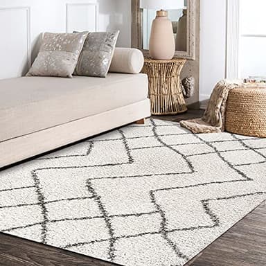 JONATHAN Y Diamond Shag Beige/Dark Gray Indoor Area Rug 8X10 ft, Inca Moroccan for Living Room, Bedroom, Kitchen, Office, Easy-Cleaning, High Traffic, Pet-Friendly, Non-Shedding SHG101A-8 - Image 6
