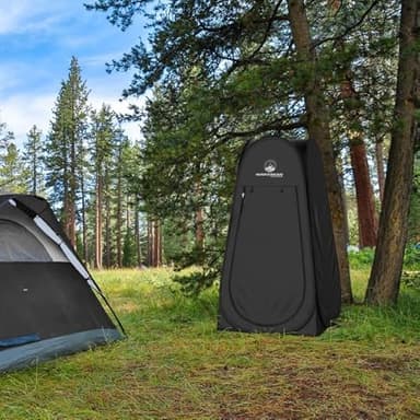 Pop Up Pod - Privacy Shower Tent, Dressing Room, or Portable Toilet Stall with Carry Bag for Camping, Beach, or Tailgate by Wakeman Outdoors (Black) - Image 6