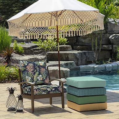 Arden Outdoor Deep Seat Cushion Set, 24 in x 24 in, Weather-Proof, Rain-Proof, Fade Resistant Patio Cushion for Chair, Sofa, and Couch Simone Blue Tropical - Image 7