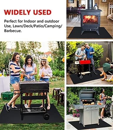 Protebox 60 x 40 inch Under Grill Mats for Outdoor Grill, Double-Sided Fireproof Deck and Patio Protector Mat, Waterproof Oil-Proof BBQ Floor Pad Indoor Fire Pit Fireplace Mat - Image 7