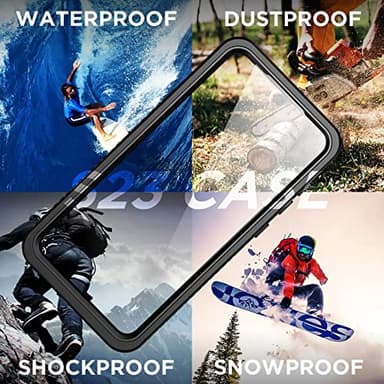 Temdan for Samsung Galaxy S23 Case,Waterproof Built-in Lens & Screen Protector[Full Body Shockproof][12 FT Military Drop Proof][Dustproof][IP68 Underwater] Case for Galaxy S23 5G 6.1’’-Black/Clear - Image 7