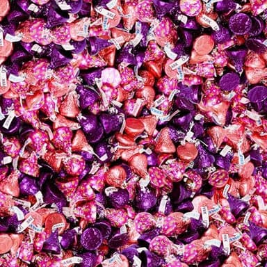 Valentine’s Day Chocolate Kisses Drops, Individually Wrapped Foil Candy, 2 Lbs, About 200 Pieces, Milk, Special Dark And Rainbow Brownie Flavors, Share-Ready For Treat Bags And Party Favors - Image 3