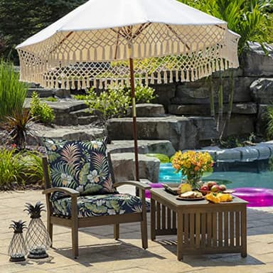 Arden Outdoor Deep Seat Cushion Set, 24 in x 24 in, Weather-Proof, Rain-Proof, Fade Resistant Patio Cushion for Chair, Sofa, and Couch Simone Blue Tropical - Image 2