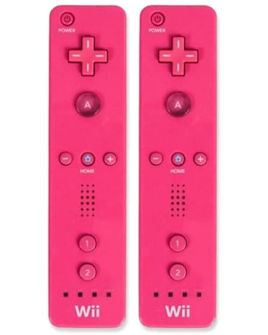 Wii Classic Remote - Wireless Bluetooth Game Controller - Official Wii and Wii U Compatible - 2 Pack (Renewed) (Pink - Image 1