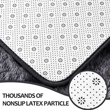 Hutha 9x12 Large Area Rugs for Living Room, Super Soft Fluffy Modern Bedroom Rug, Tie-Dyed Dark Grey Indoor Shag Fuzzy Carpets for Girls Kids Nursery Room Home Decor - Image 6