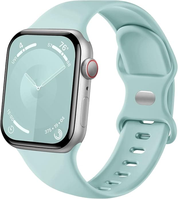 Sport Band Compatible with Apple Watch Band 44mm 45mm 46mm 40mm 42mm 38mm 41mm 49mm, Soft Silicone Waterproof Replacement Strap for iWatch Watch Series 11 10 9 8 7 6 5 4 3 2 1 SE Ultra Women Men - Image 1