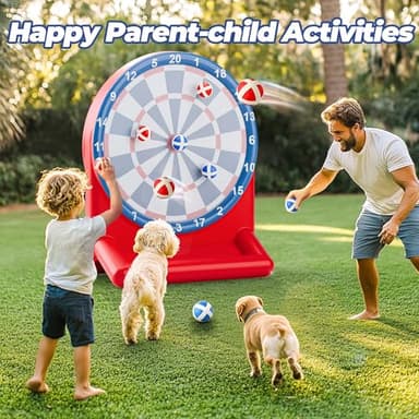 iPlay, iLearn Kids Fun Dartboard Outdoor Toys, Inflatable Dart Board Toss Game, Toddler Backyard Lawn Yard Play, Cool Indoor Family Party Birthday Gift for Ages 3 4 5 6 7 8 Boys Girls Children Teens - Image 6