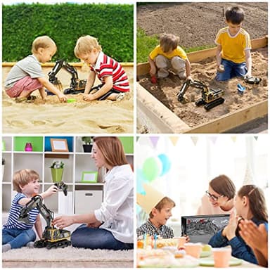 kolegend Remote Control Excavator Toy 16 Inch, 9 Channel RC Construction Vehicles Hydraulic Haulers Digger Toys Gift for 6 7 8 9 10 Years Old Kids Boys - Image 8