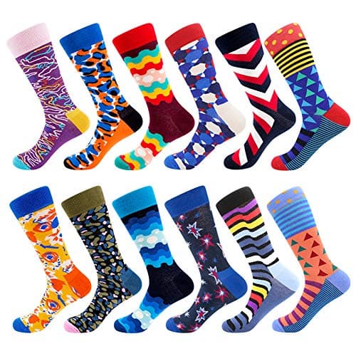 BONANGEL Mens Dress Socks, Cool Cute Food Graphic Animal Novelty Crazy Funny Crew Fun Socks for Men - Image 1