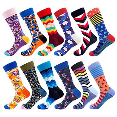 BONANGEL Mens Dress Socks, Cool Cute Food Graphic Animal Novelty Crazy Funny Crew Fun Socks for Men - Image 1
