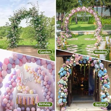 SIUING Metal Garden Arch - Metal Wedding Arch Backdrop Stand, Garden Arbor: 47.2(W)×94.5(H) inch, Garden Arbor for Climbing Plant Outdoor, Wedding, Party, Backyard, Lawn - Image 6