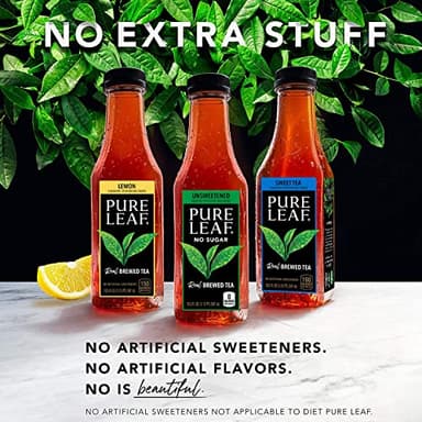 Pure Leaf Iced Tea, Unsweetened Lemon, Real Brewed Tea, Zero Sugar & Zero Calories, 18.5 Fl Oz Bottles (Pack of 12) - Image 5