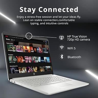 HP New 14" HD Ultral Light Thin Laptop, Quad-Core Intel Celeron Processor, 8GB RAM, 256GB (128GB eMMC+ 128GB Card), Wi-Fi, Upto 11 Hours, Windows 11 S + 1 Year Office 365+HubxcelAccessory, Silver - Image 8