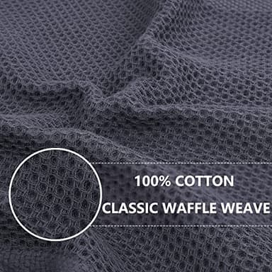 Homaxy 100% Cotton Waffle Weave Kitchen Dish Cloths, Ultra Soft Absorbent Quick Drying Dish Towels, 12 x 12 Inches, 6-Pack, Dark Grey - Image 2