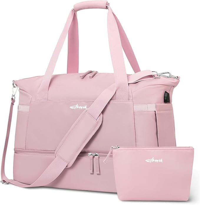 ETRONIK Gym Bag for Women, Personal Item Travel Bag with Shoes Compartment, Weekender Overnight Duffel Bag with Wet Pocket & USB Charging Port, Carry On Bag for Women, Travel, Gym, Weekend - Image 1