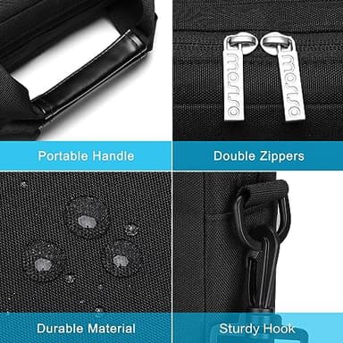 MOSISO Laptop Shoulder Bag 15.6 inch, 15-15.6 inch Computer Bag Compatible with MacBook Pro 16 inch, HP, Dell, Lenovo, Notebook with 2 Raised&1 Flapover&1 Horizontal Pocket&Handle&Belt, Black - Image 4