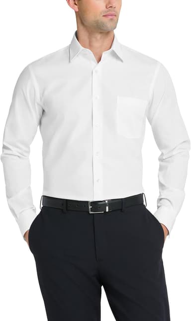 Van Heusen Men's Dress Shirt Fitted Poplin Solid - Image 2