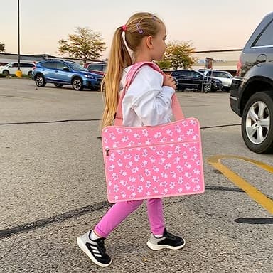 MENZOKE Kids Travel Tray for Toddler Car Seat, Lap Tray for Girl Activities with Dry Erase Board & Cooler Cup Holder, Road Trip Essentials Accessories with No-Drop Large Tablet iPad Holder Stand,Pink - Image 9