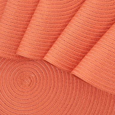 SHACOS Round Braided Placemats Set of 6 Washable Cotton Polyester Round Placemats for Kitchen Table 15 inch Round Table Mats (Coral, 6) - Image 4