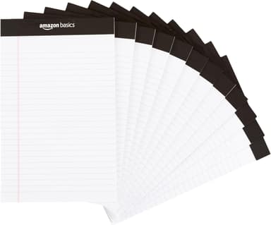 Amazon Basics Narrow Ruled Lined Writing Note Pad, 5 inch x 8 inch, White, 12 Count (12 Pack of 50 pages - Image 2