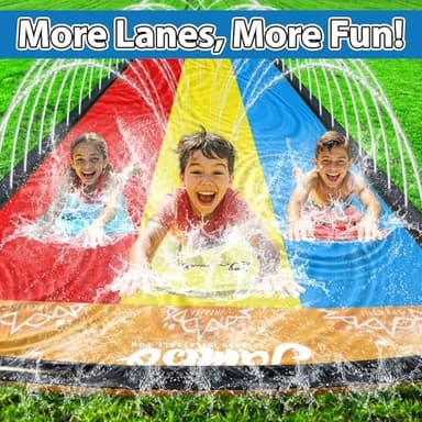 JAMBO 25Ft Premium XXL Slip Splash and Slide with 3 Bodyboards, Heavy Duty Water Slide- Advanced 3-Way Sprinkler System, Splash Mat Splash Pad Backyard Waterslide Outdoor Water Toys n Slides for Kids - Image 6