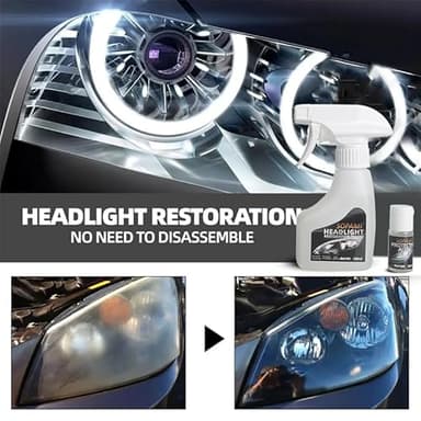 SOPAMI Automotive Headlight Restoration Kit Oxidized and Yellowed Automotive Headlamps Blurring Enhanced Crystallization Coating Refurbisher,Maximum Gloss & Shine – Extremely Hydrophobic - Image 3
