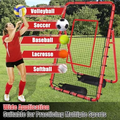 TomCare 7x4FT Volleyball Rebounder Net Bounce Back Training Equipment with 5 Adjustable Angles Volleyball Practice Net for Bumping & Spiking Portable & Steady Indoor Outdoor Rebound with Sandbags - Image 6
