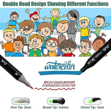 Kebuye 80 Colors Alcohol Markers Set, Dual Tips Blender Art Markers for Drawing Sketching Coloring Artist Pens and Underlining, Professional Permanent Sketch Marker for Kids Adult Coloring - Image 4