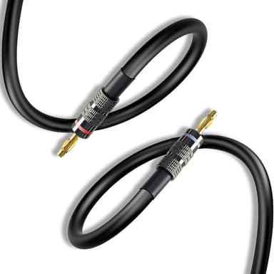 10FT Speaker Cables Banana Plug Speaker Cable Nylon Braided Speaker Wire with Banana Plugs for Speaker Wire Use for Home Theater，Car and More（1 Pack） - Image 2