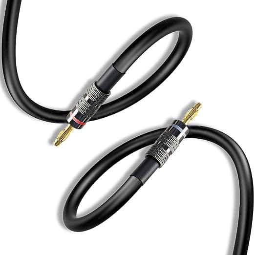 10FT Speaker Cables Banana Plug Speaker Cable Nylon Braided Speaker Wire with Banana Plugs for Speaker Wire Use for Home Theater，Car and More（1 Pack） - Image 1