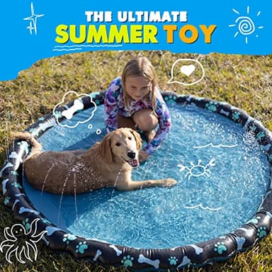 SplashEZ Non Slip Splash Pad for Kids & Dogs, 69’’ Extra Large Splash Pad Sprinkler for Kids, Dog Water Summer Toys - Great Outdoor Toys for Toddlers 1-3 & Children Ages 4-8, Baby Pool for Backyard - Image 8