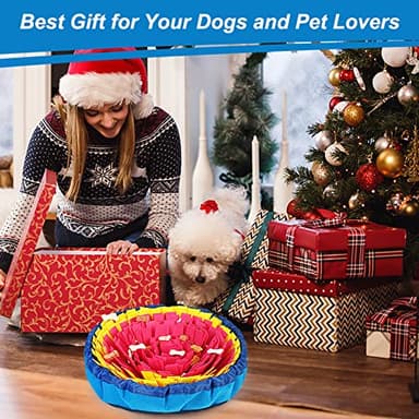 Vivifying Snuffle Mat for Dogs, Interactive Dog Enrichment Toys for Boredom and Mental Stimulation, Adjustable Sniff Mat for Slow Eating and Keep Busy (Red & Yellow) - Image 6