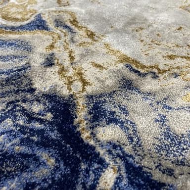 LUXE WEAVERS Marble Swirl Abstract Area Rug, Blue 8x10 - Image 3
