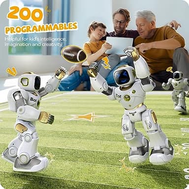 Ruko 1088 Smart Robot for Kids, Large Programmable Interactive STEM RC Robot, Voice Control and App Control, Gifts for Boys and Girls 4 5 6 7 8 9, Gold - Image 4