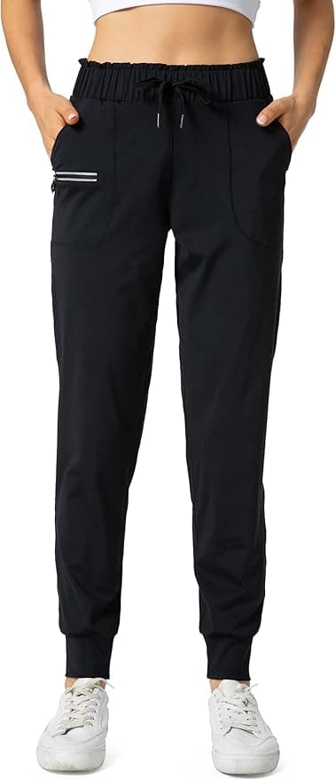 Haowind Joggers for Women with Pockets Elastic Waist Workout Sport Gym Pants Comfy Lounge Yoga Running Pants - Image 1