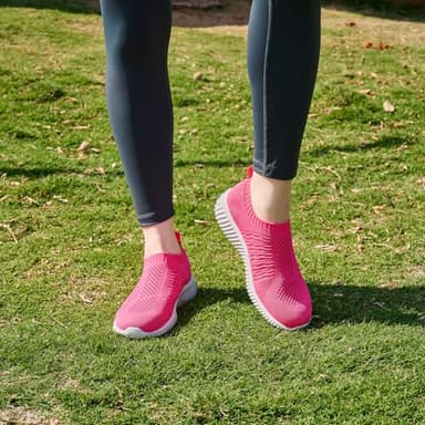 TIOSEBON Women's Athletic Walking Shoes Slip on Casual Mesh Sneakers Rosy 10 US Wide - Image 2