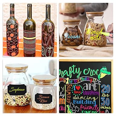 Liquid Erasable Chalk Markers Pens - 12 Colors Washable & Wet Erase Neon Makers for Blackboard, Chalkboard Signs, Glass Window, Graduation Celebration School Kids Art for Cars - Image 9