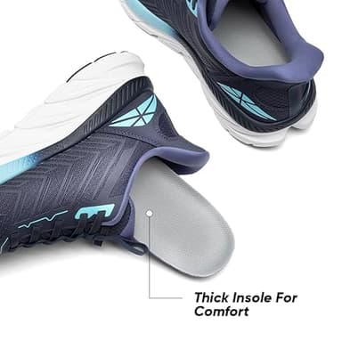 ALLSWIFIT Women's Slip On Walking Shoes Running Comfortable Tennis Breathable Non Slip Athletic Gym Workout Cross Training Fashion Sneakers,Size 7,Blue,SARR034W - Image 6