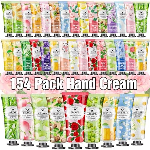 VISCOO 154 Pack Hand Cream Gifts Set for Women, Stocking Stuffers for Women Teengirls, Christmas Gifts, Bulk Gifts,Small Gifts,Mini Moisturizing Hand Lotion Travel Size in Bulk for Dry Cracked Hands - Image 1