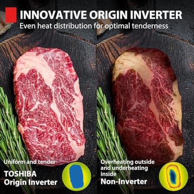 TOSHIBA ML4-EM22PAIT(SS) Countertop Microwave Oven with Sensor Cook, 6 Auto Menus, Origin Inverter, Child Lock, 2.2 Cu Ft for Large Family, 16.5 Inch Removable Turntable, 1200W, Stainless Steel - Image 3