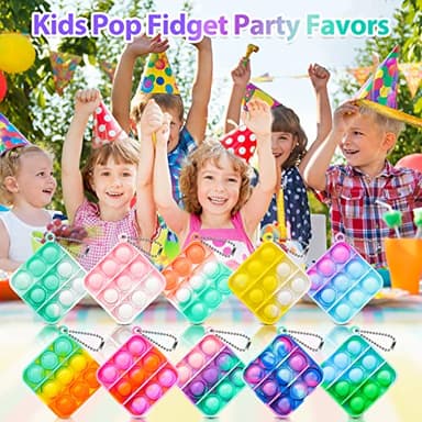 Pop Fidget Toys Bulk Its Party Favors for Kids 4-8 8-12 30 Pack Mini Pop Keychain It Christmas Stocking Stuffers for Kids Toy Fidgets for Classroom Prizes Student Gifts Birthday Goodie Bag Stuffers - Image 6