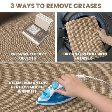 EARTHALL Woven Area Rug 2x3 Ft Washable Rugs for Entryway Braided Non Slip Throw Rugs Door Mat Indoor Outdoor Entrance Small Cotton Woven Carpet for Kitchen Foyer Front Door, Orange/Tan/Brown - Image 4