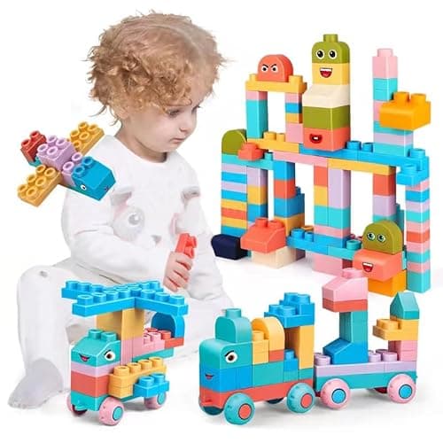 Soft Block Sets for Toddler Aged 2 3 4 5 6 Years Old.Preschool Toy for Early Childhood Education and I-Interactive.Toddler Block Toys with 101 Pieces and Storage Bag.Gift Ideas for Kids Age 18+ mouths - Image 1