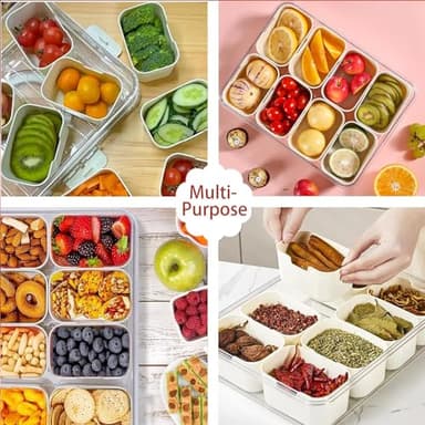 KocelFir Snack Box Container, Divided Serving Tray with Lid and Handle Snackle Box Container, Snack Organizer for Adults Fruit, Veggie, Perfect for Party, Entertaining - Image 6