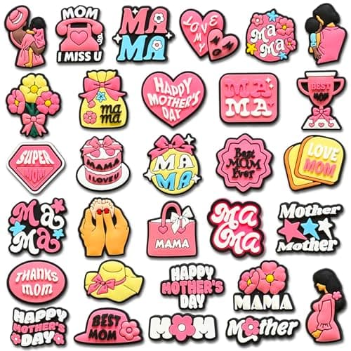 Mom Shoe Charms for Croc, Mother's Day Shoe Decoration for Shoes Bracelet Wristband Clog Sandals Birthday Party Favors - Image 1