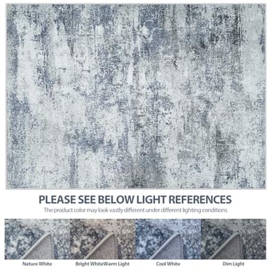 8x10 Area Rugs for Living Room Rug Washable: Abstract Large Rug for Dining Room Bedroom Carpet Non Slip 8 by 10 Indoor Modern Nursery Home Office Blue Grey - Image 8