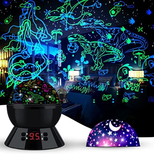 MOKOQI Dinosaur Night Light Projector for Kids Toys for Boys Room, 360 Degree Rotation with 17 Colors Dino Projection Light for Toddler Nightlight Lamp Birthday Gifts for Boys Bedroom Decor - Image 1