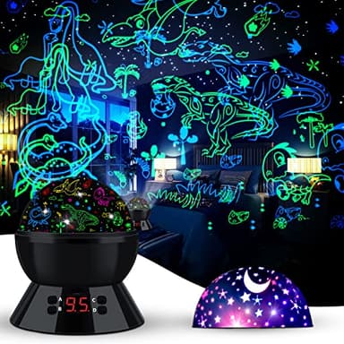 MOKOQI Dinosaur Night Light Projector for Kids Toys for Boys Room, 360 Degree Rotation with 17 Colors Dino Projection Light for Toddler Nightlight Lamp Birthday Gifts for Boys Bedroom Decor - Image 1